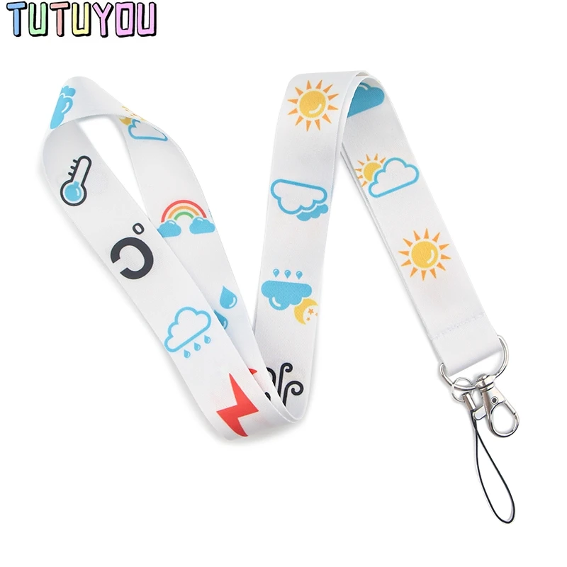 PC1651 Weather Symbol Lanyards для брелка ключей ID Card Pass Gym мобильный телефон USB значок брелок