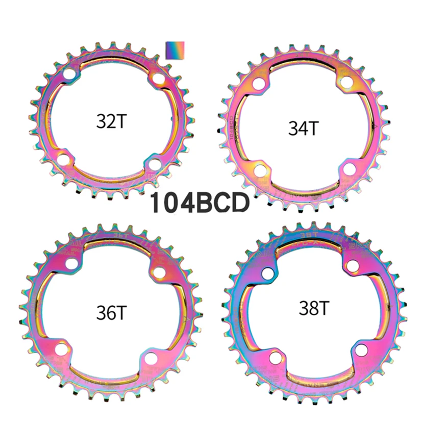 

SNAIL MTB Bicycle 34T/36T Chain wheel Colorful Disc Positive And Negative Chainwheel 104BCD Mountain Bike Bicycle Sprocket