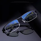 Многофокальные прогрессивные очки для чтения для мужчин и женщин, пресбиопические с защитой от синего излучения и автоматической регулировкой в полуоправе, для мужчин и женщин