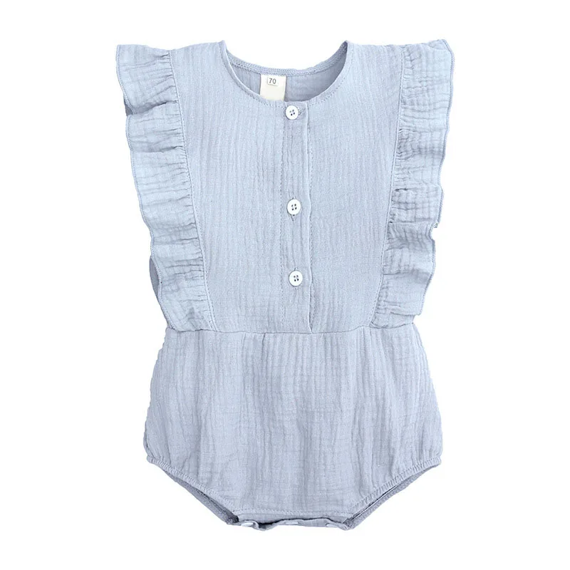 Летнее боди для маленьких девочек Одежда новорожденных мальчиков Комбинезон