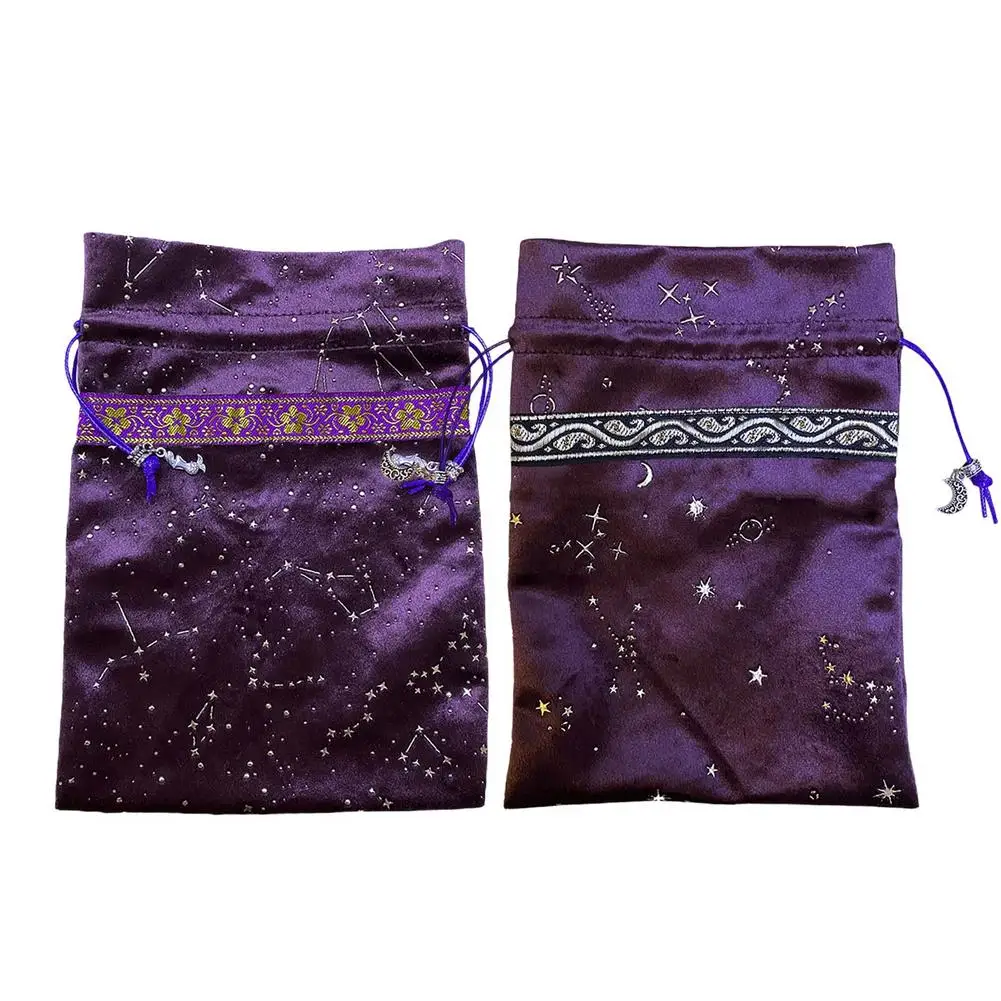 

Starry Tarot Velvet Tarot Card Storage Bag Board Game Card Mini Drawstring Package Board Game Tarot Drawstring Storage Bag