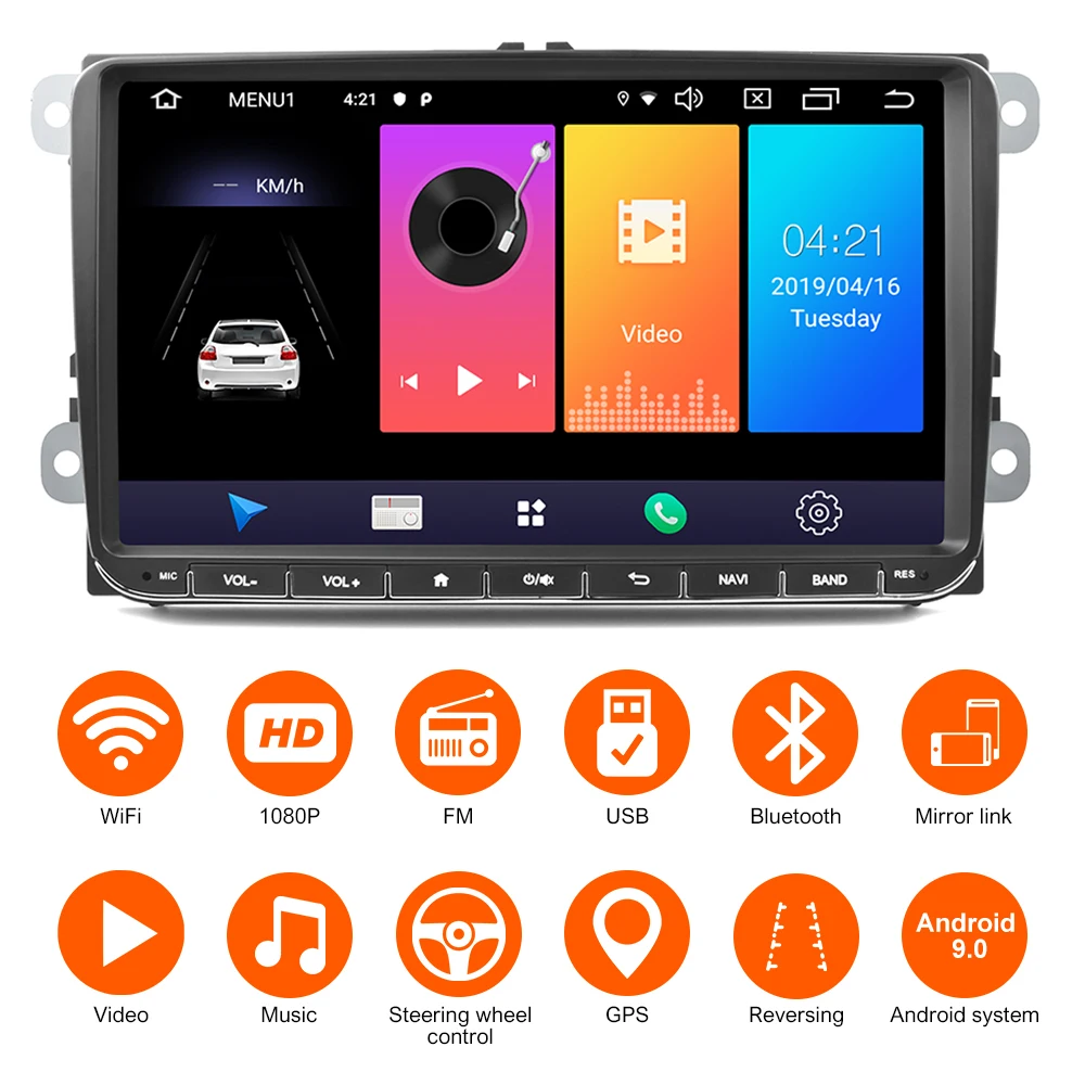 Автомагнитола 2 Din Android 9 0 Gps навигация мультимедийный проигрыватель дюймов Hd