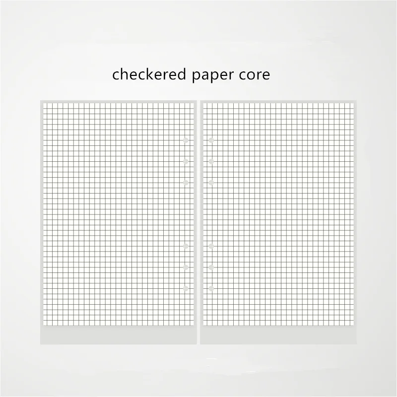 checkered paper core A5 A6 прозрачный блокнот из ПВХ с бусинами, сделай сам, Обложка для дневника, блестящий вкладыш, блокнот, блокнот, планировщик, зажим, офисные принадлежности, журнал - Цвет: checkered paper core