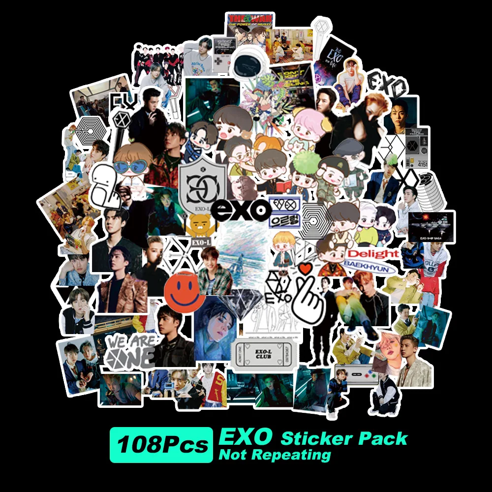 

108 шт./компл. Kpop EXO стикер ломо-карты не сражайтесь с игрой 2021 морские поздравительные фотооткрытки новые наклейки для фотоальбома s