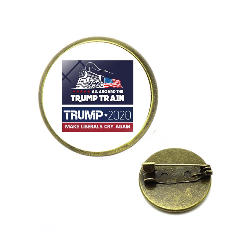 Брошка Trump 2020 делает Америку снова большой Дональд Трамп для США стеклянный купол