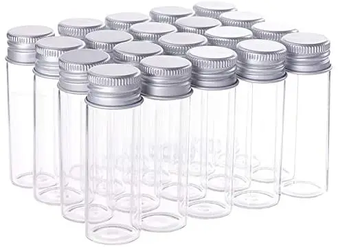 

20 шт 15 мл/0,5 унция стеклянная бутылка для пробы с резьбовым Алюминий колпачки для того, чтобы пожелать для писем, образец жидкости, декоратив...