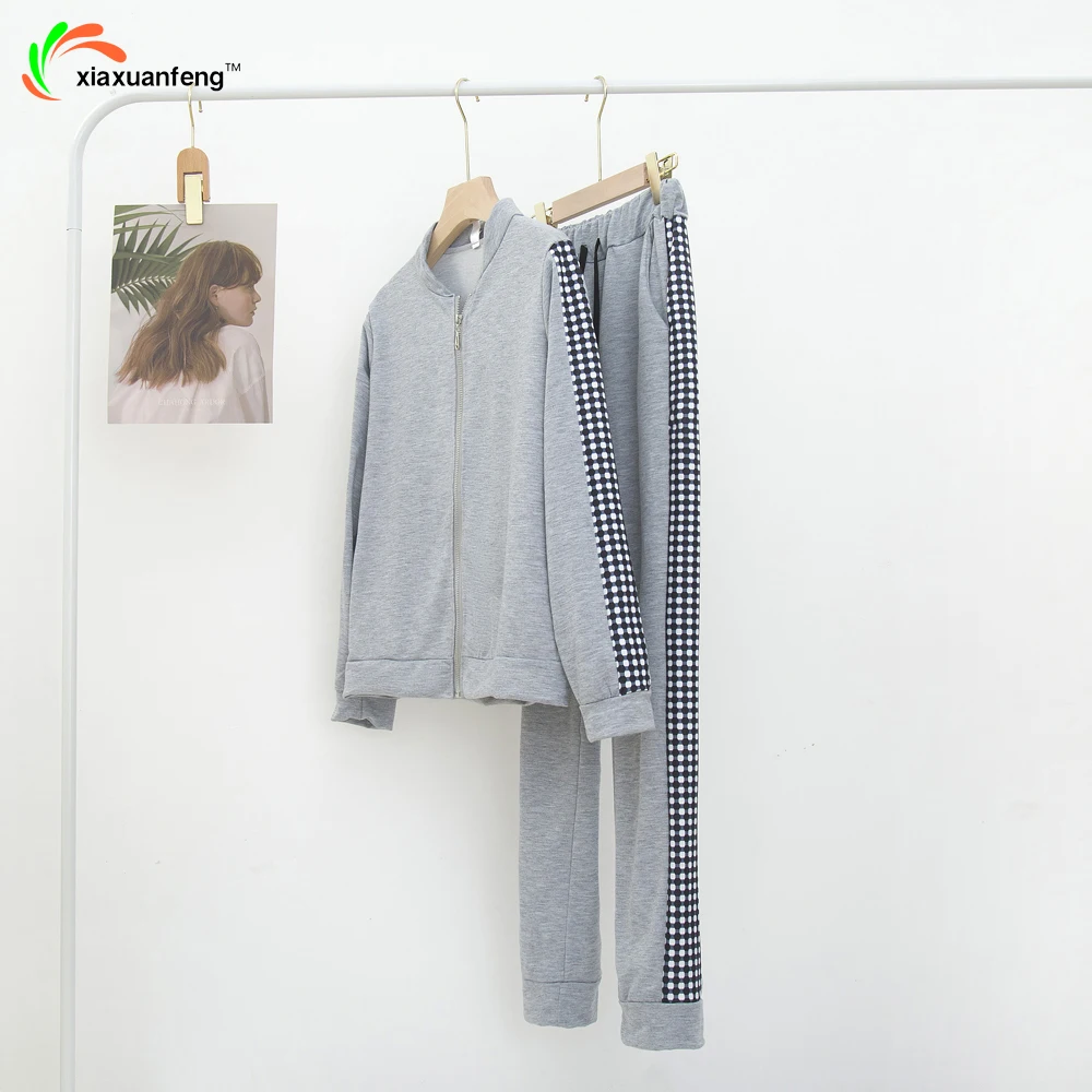 

Xiaxuanfeng 2022 Fashion Two Piece Set Women Autumn Zipper Jacket+Long Pants Sports Suit Female Sweatshirt Sportswear for Woman