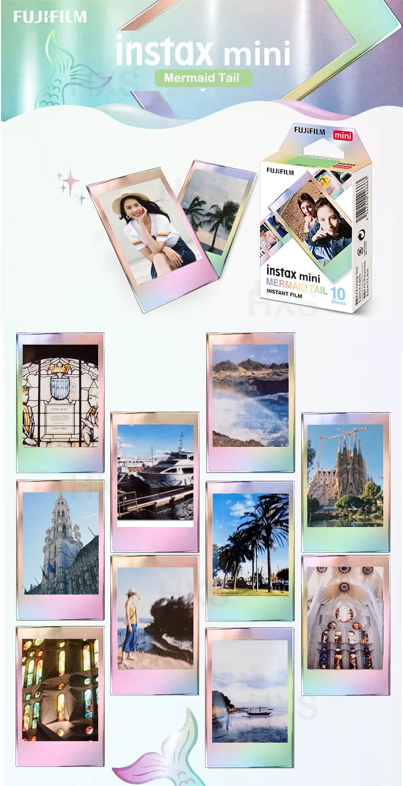 Подлинная Fujifilm Instax Mini 8 9 цветная фотобумага 10 шт. для Fuji 9 8 7s 50 90 25 70 Share SP-2 SP-1 Liplay мгновенная камера