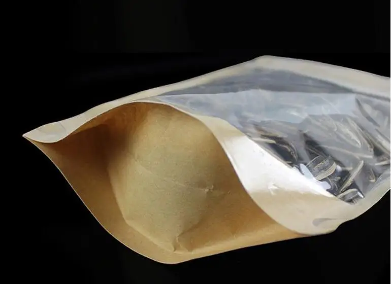 Пакеты для упаковки продуктов из крафт бумаги на молнии многоразовые