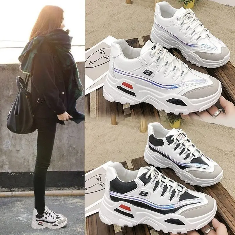 

Женские кроссовки на массивной вулканизированной подошве, повседневные, большого размера, 2021