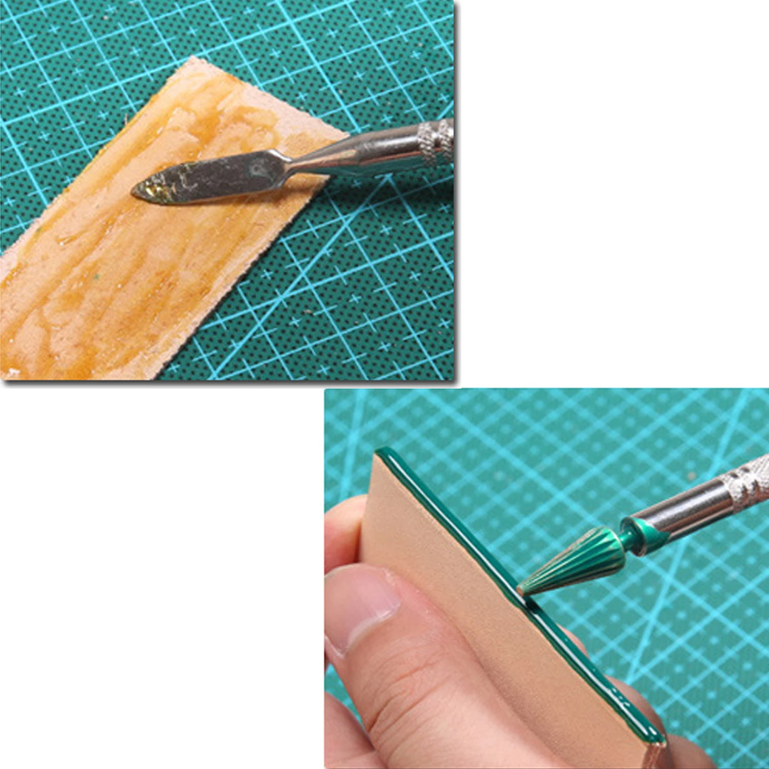 Двойной головкой DIY кожа Leather краевой краситель ручка масло роликовый аппликатор