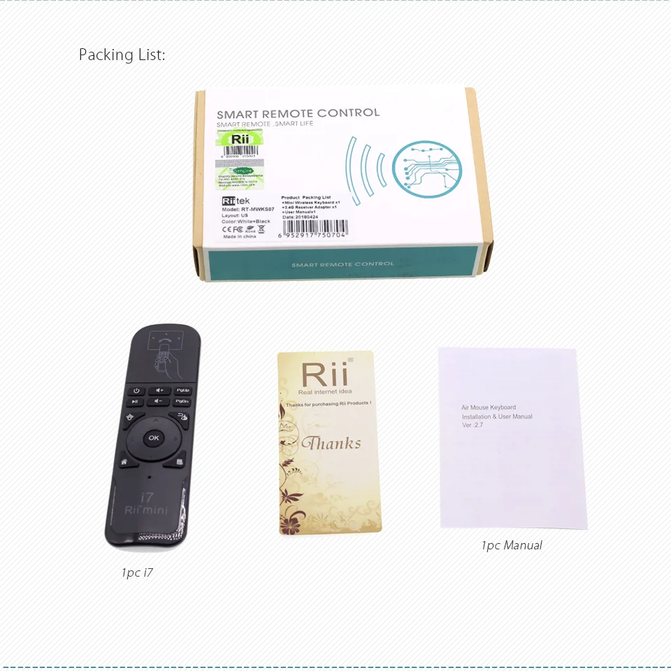 Rii i7 2,4 ГГц мини Беспроводной воздуха Мышь для Android ТВ Box Mini PC IPTV Декодер каналов кабельного телевидения офисные Fly Мышь для Media Player