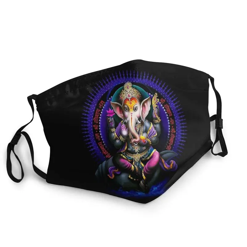 

Lord Ganesha Religions Breathable Face Mask Hindu God Mandala Elephant Anti Dust Haze Protection Cover Respirator Mouth-Muffle