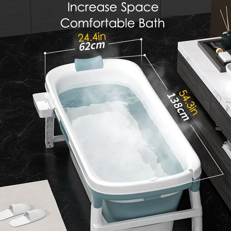 

1.38m Adult Folding Bathtub Large Bath Tub Household Temperature Bath Steam Portable Sauna Adult Bath Bucket Bathtub Shower
