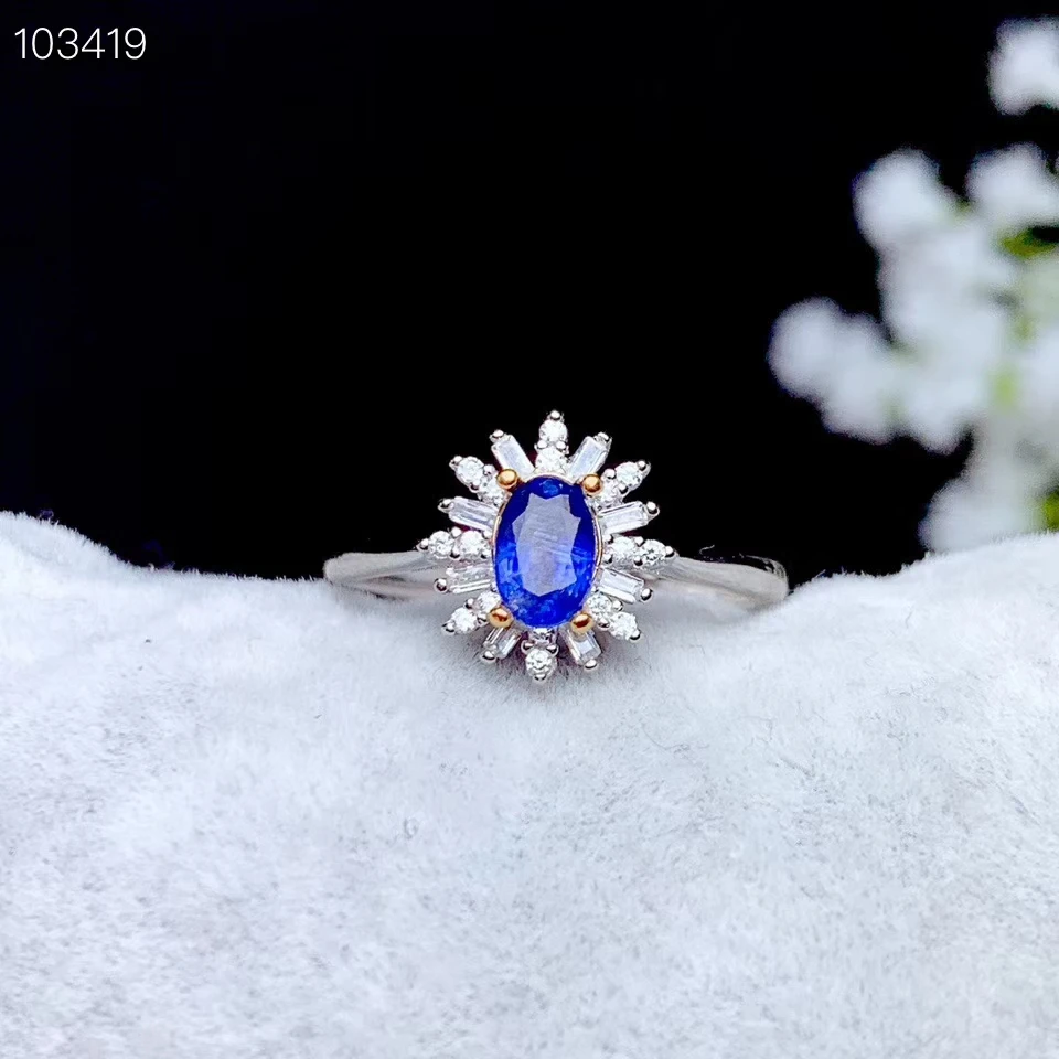 

Модное изящное круглое солнцезащитное кольцо с натуральным синим сапфиром S925 Серебряное кольцо с натуральным драгоценным камнем женские вечерние ювелирные изделия для девочек