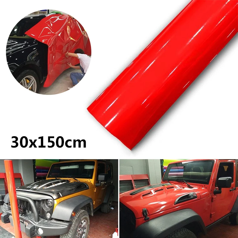

Body Gloss Red sticker Disassemble Decal Decor Wrap 30*150CM Air Bubble Free DIY