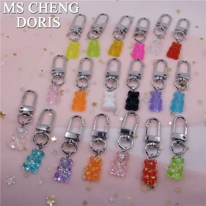 Брелок для ключей MSCHENGDORIS карамельных цветов, с милым медведем