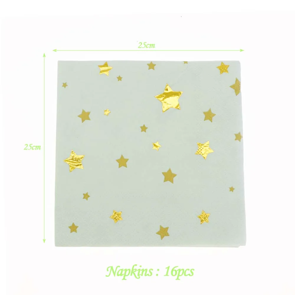 napkins16pcs Праздничная тарелка одноразовый Лед Крем лоток для детей для именинного пирога ручка кастрюли маслостойкий бумажный лоток - Цвет: napkins16pcs