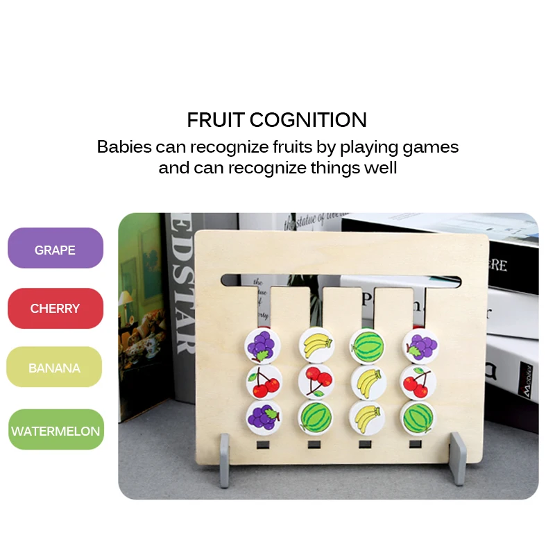 

Montessori Toy Colors And Fruits Double Sided Matching Game Logical Reasoning Training Kids Children Wooden Toy Educational Toys