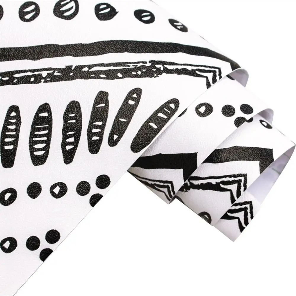 Современная круглая овальная полоса самоклеящаяся бумага для стен черная белая