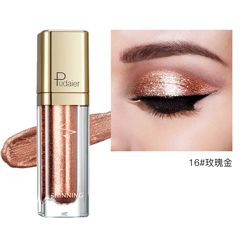 

1Pcs Rose Gold Shimmer Eye Shadow Nude Metal Glow Glitter Single Liquid Eyeshadow Makeup Pigment Accessorices Beauty Cosmetics