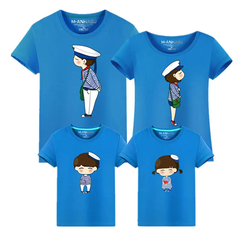 Летняя футболка для мамы дочки отца сына детей одинаковая семейная одежда
