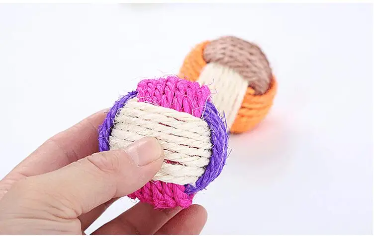 Pet Soft Toys Cotton Dog Ball Durable sisal hemp Chew Training Teething for Small to Medium Puppy | Дом и сад