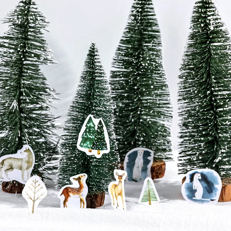 

45pcs/pack Mist Forest Christmas Tree Mini Paper Sticker Decoration Diy Ablum Diary Scrapbooking Label Sticker Kawaii Stationery