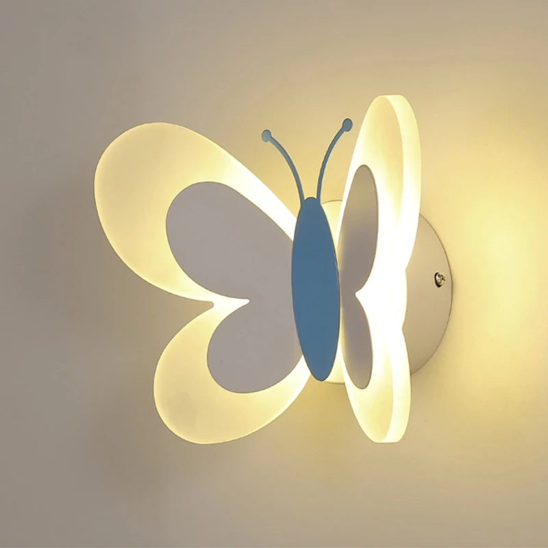 

Butterfly Girl Room Lamp Creative Cute Children Energy-saving Boy Lamp Bedside Lamp Bedroom Wall Lamp Ceiling Aisle Lamp
