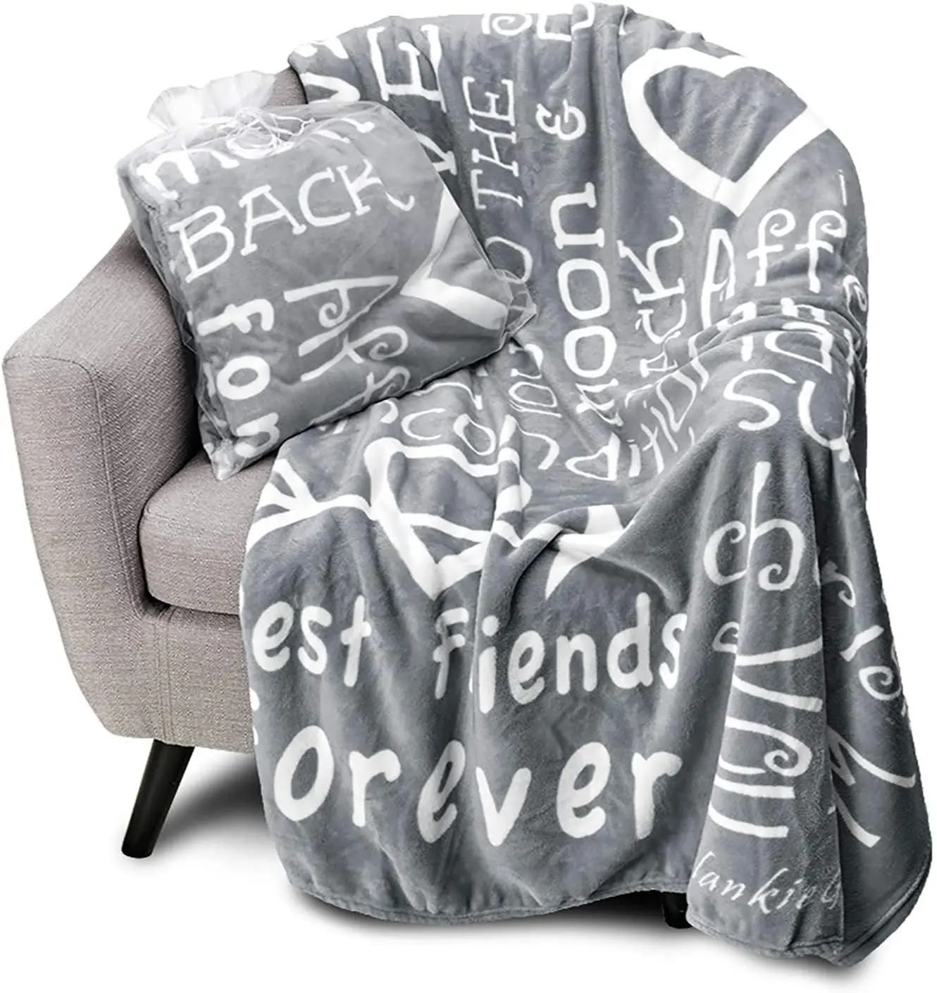 

I Love You Throw Blanket The Perfect Caring Gift for Best Friends, Couples & Family (Grey)