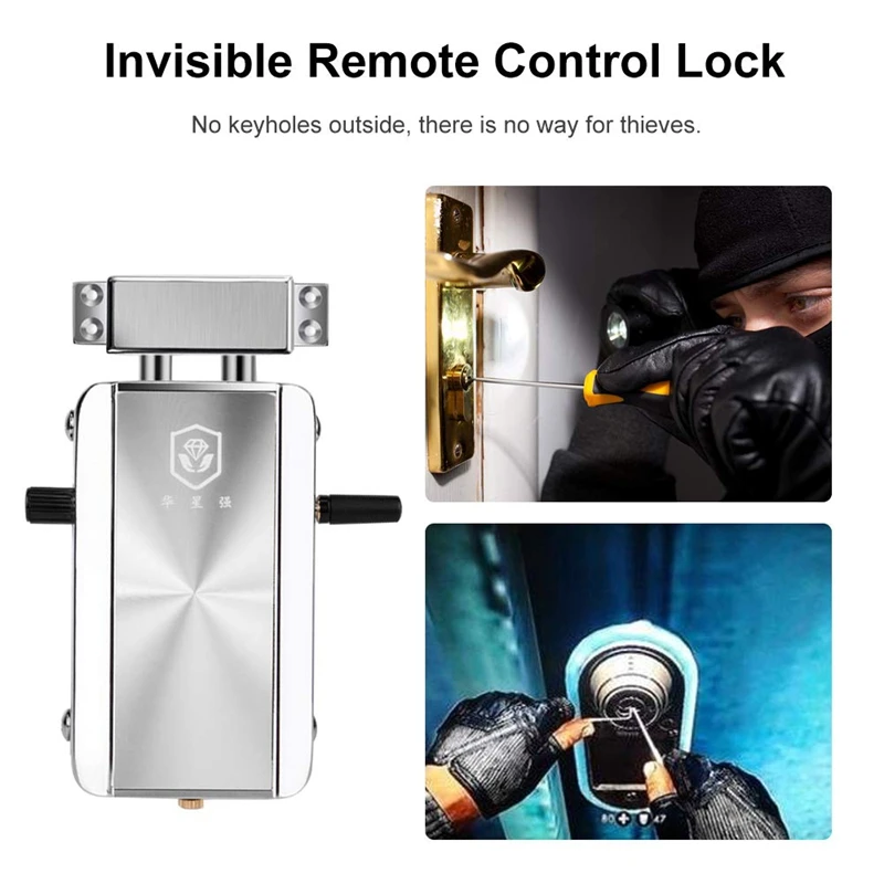 

Home Door Lock Kit Remote Control Keyless Entry Electronic Lock Smart Wireless Anti-Theft Deadbolt Access Control System for Hom