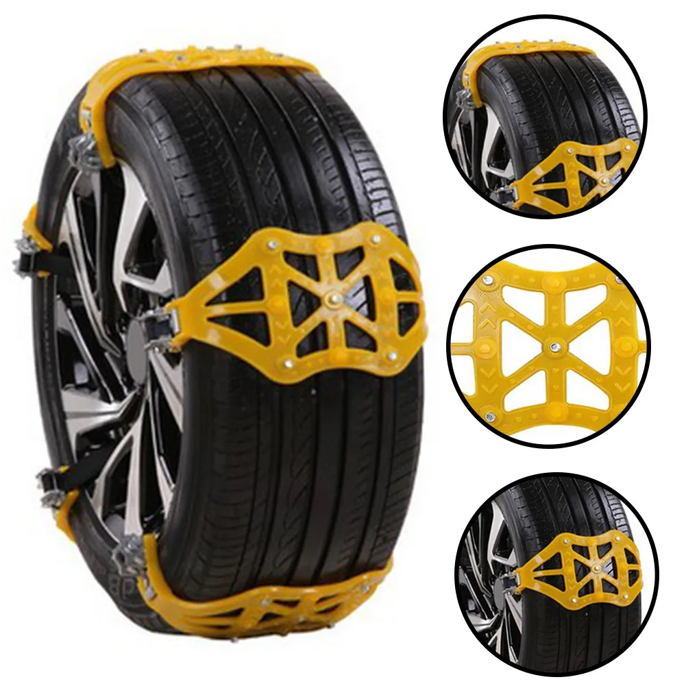 

Car Tyre Snow Chain Anti-skid Spikes Tendon Tyre Snow Chain Snow & Mud And Ice Breaker Tire Studs Accessories For Winter Rubber