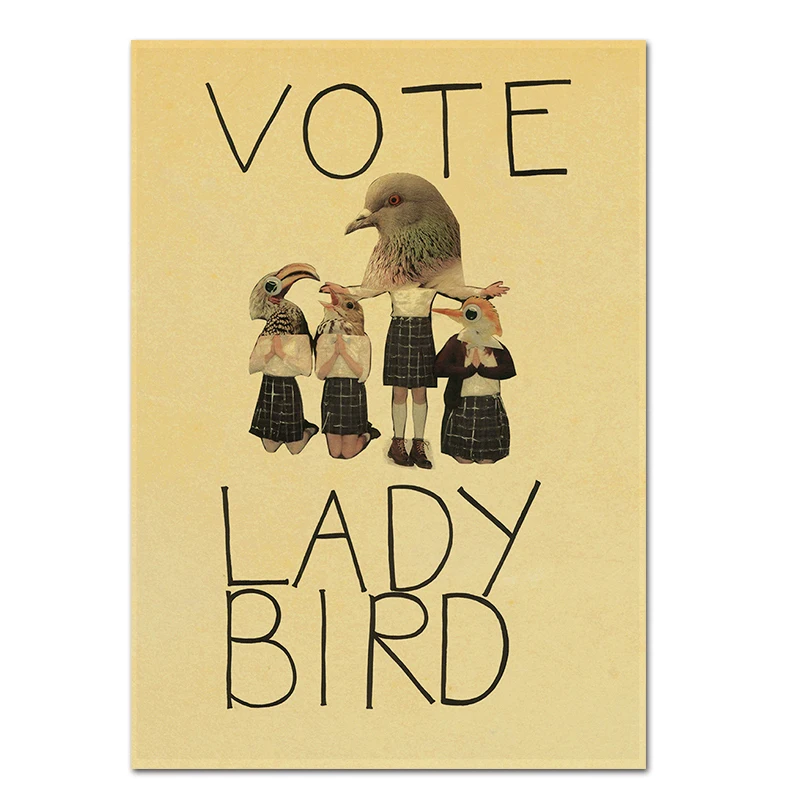 

Lady Bird Movie Poster Greta-Gerwig-Film-Saoirse-Rona Vintage Posters and Prints Art Painting Home Room Decoration