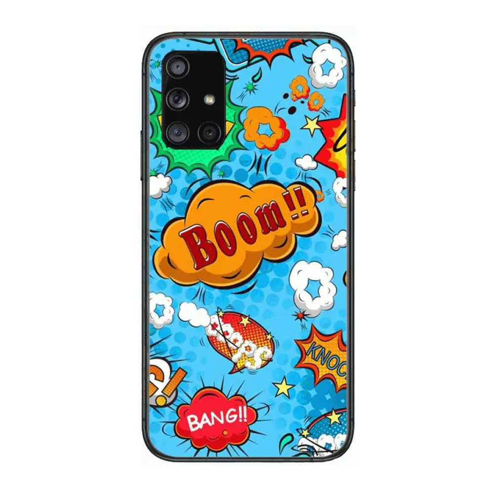 

Boom Pop Art Comic Drawing Phone Case Hull For Samsung Galaxy A 90 50 51 20 71 70 40 30 10 80 E 5G S Black Shell Art Cell Cover