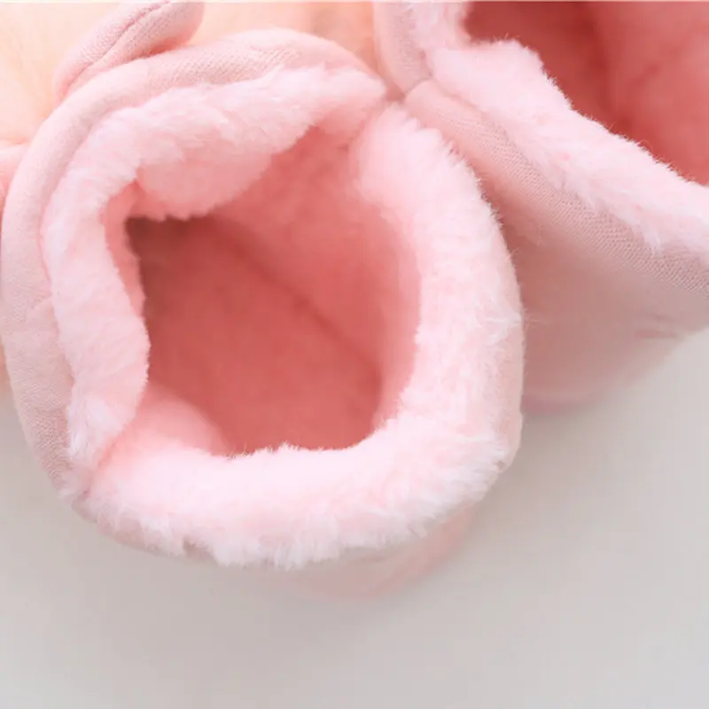 

Winter Plush lovely indoor gilr slippers with thickened soles warm high top and heel antiskid soft soled cotton women slippers