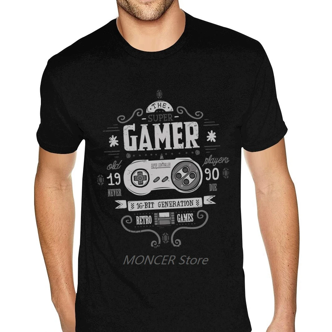 

Yellow Gamer Tees Shirt Mens Bespoke Short Sleeve Pure Cotton Crew Neck Shirts
