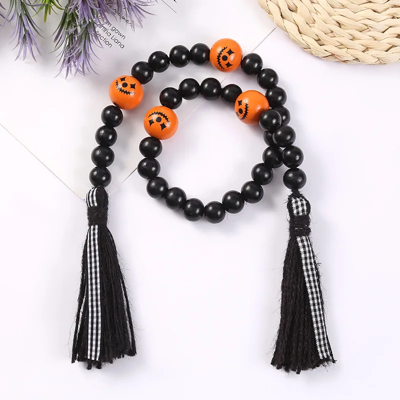 OGDA 68 см Хэллоуин кисточка Сделай Сам Тыква деревянные бусины подвеска
