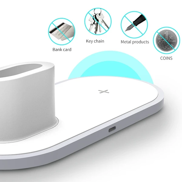 Беспроводное зарядное устройство быстрая подставка 3 в 1 мобильный телефон часы