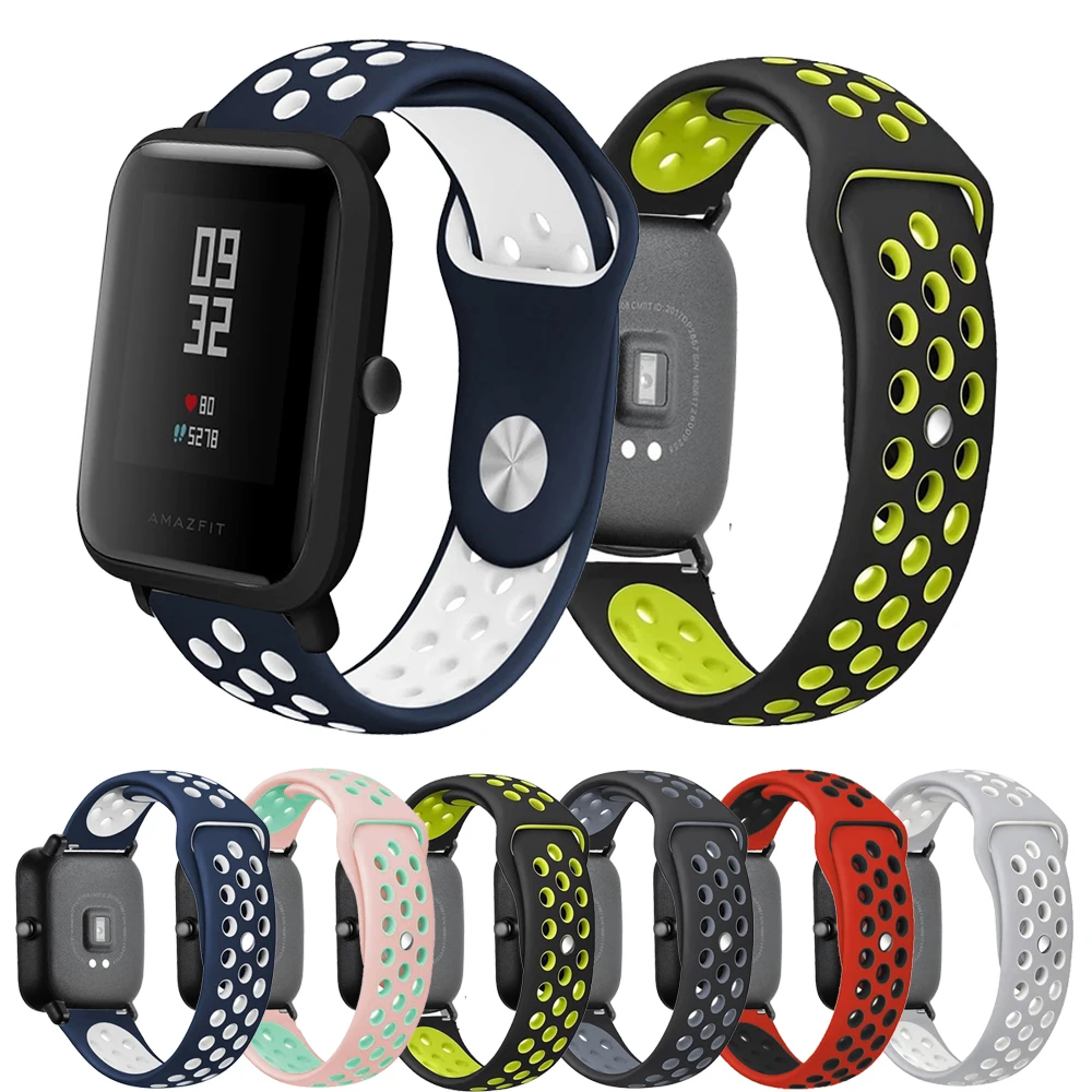 4в1 для Xiaomi Huami Amazfit ремешок Bip мягкий спортивный браслет из силикона Smartwatch Браслет с PC чехол Защита экрана