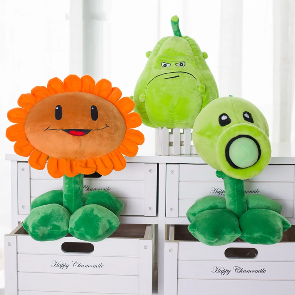 

30cm Funny Plants vs Zombies Plush Toys New Plants vs.Zombies 2 Figurine Pea Sunflower Melon Stuffed Doll Baby Toy for Kids Gift