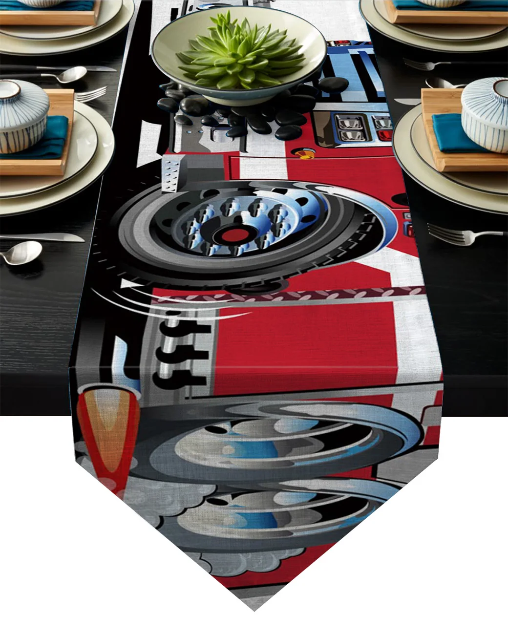 Настольные бегуны пожарная машина мультфильм современный стол кровать бегун