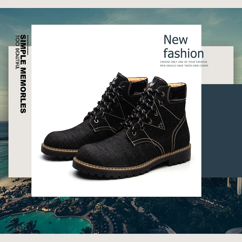 Ботильоны в британском стиле мужские ботинки модная весенне-Осенняя обувь