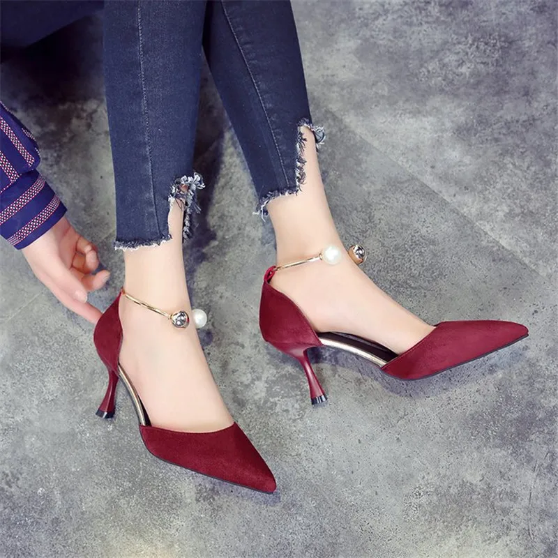 

free ship 2019 Ankle Strap Women Sandals Summer Shoes Open Toe Thin High Heels Party Sandals Women Pumps size34-39