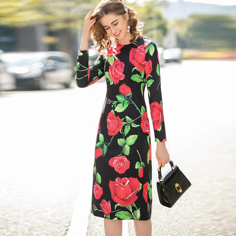 Женское приталенное платье с длинным рукавом элегантное праздничное винтажное