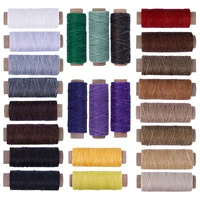 24colors leather sewing waxed flat cord thread set 50mroll stitching thread for leather craft diy bookbinding repairing supplie