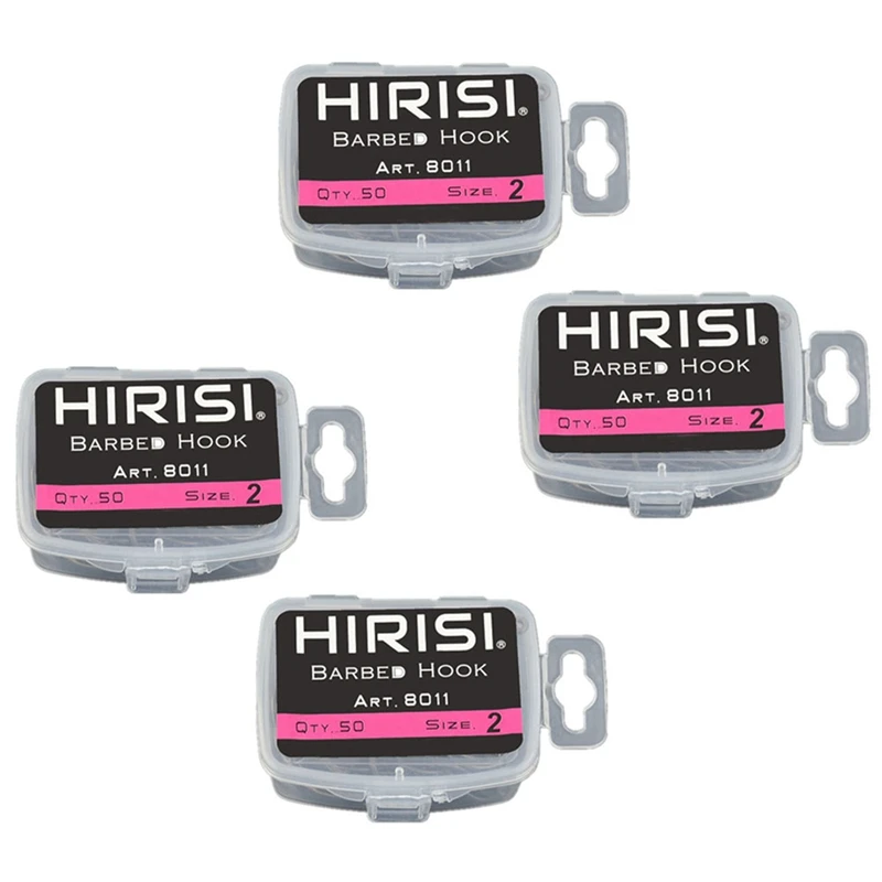 

Hirisi 200 Pcs Coating High Carbon Stainless Steel Barbed Hooks Carp Fishing Hooks Pack With 8011 8 & 10