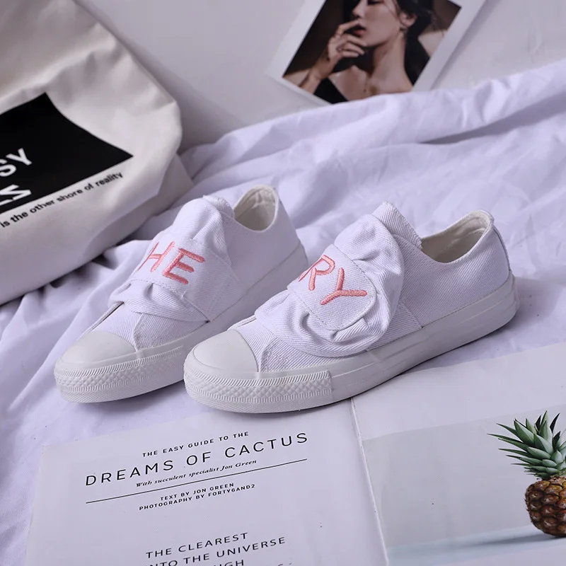 Весна 2019 парусиновые туфли для женщин светильник удобные Однотонная обувь без