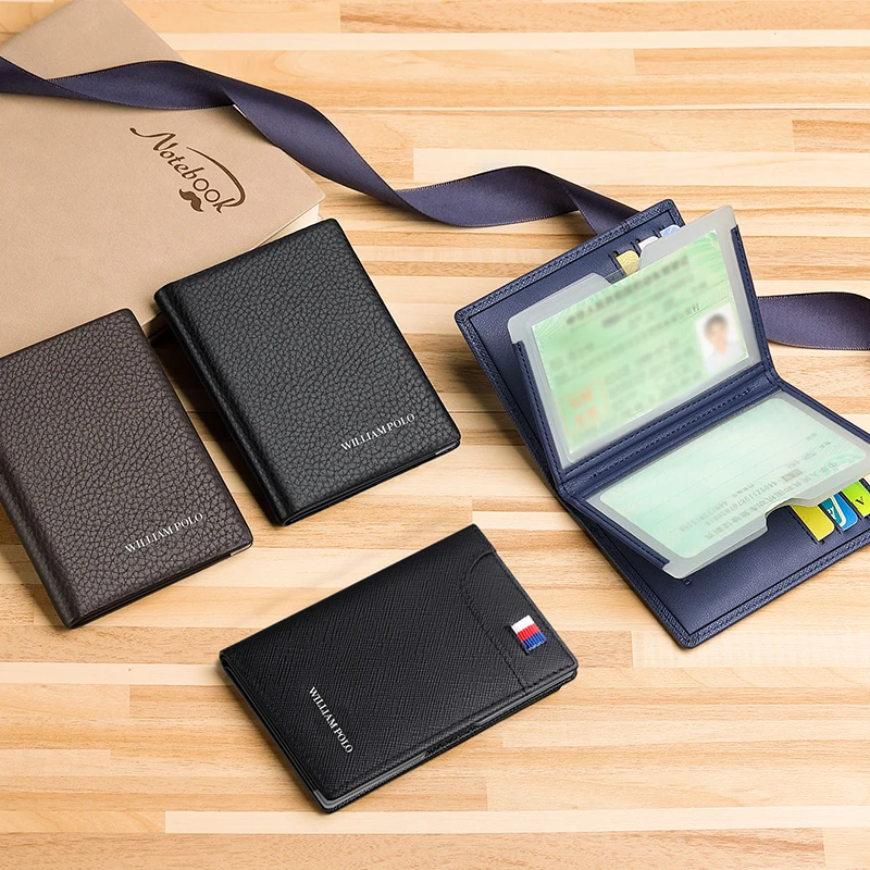 Мужской Держатель Для водительских прав WILLIAMPOLO из натуральной кожи мини дизайн