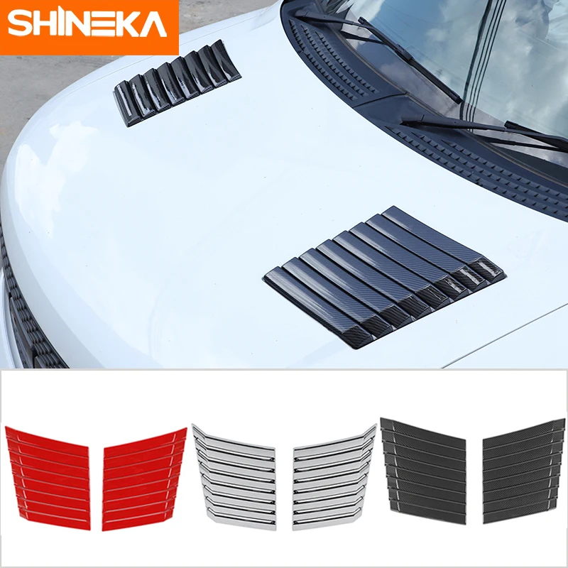 

SHINEKA ABS Car Front Engine Hood Grille Decoration Cover For Ford F150 Raptor 2009-2014 Carbon Fiber Exterior Accessories