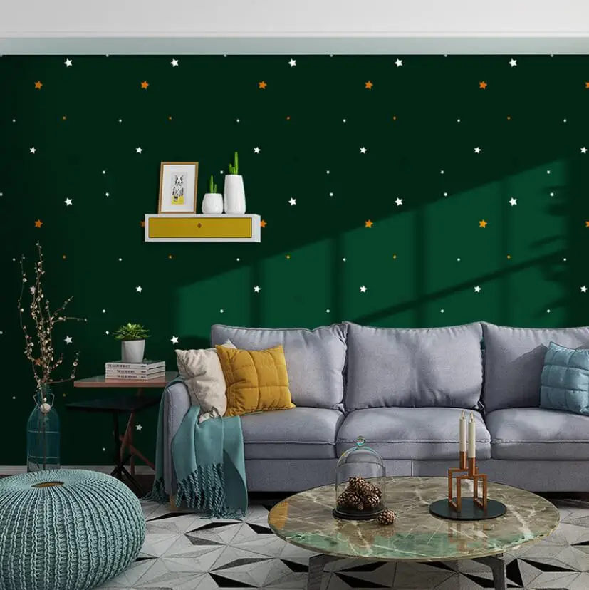 Мультяшная Милая звезда настенная бумага сделай сам для детской комнаты розовая